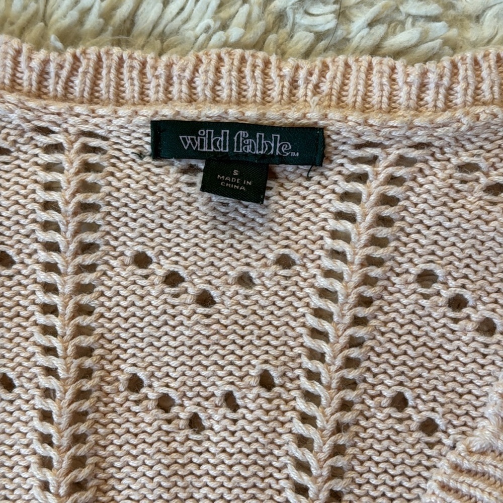 WILD FABLE Pink Cardigan cropped size S - Picture 12 of 12
